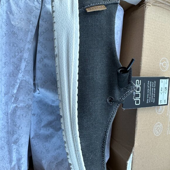 HEY DUDE WENDY CHAMBRAY OFF BLACK 6 NIB - Picture 3 of 5